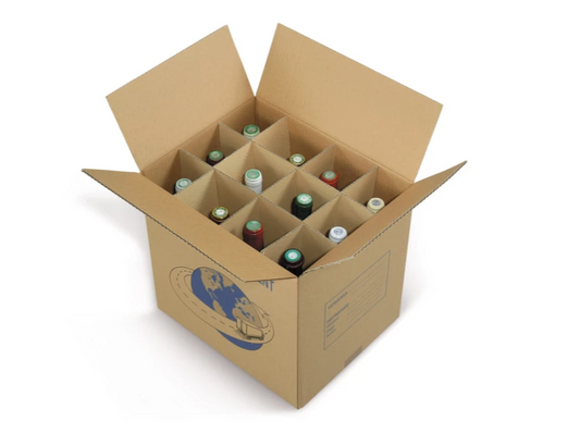 Professionele Glazen Beschermdoos | Kartonnen Kruisverdeling | Veilig Vervoer van Kwetsbare Flessen | Voorkom Breuk & Schade