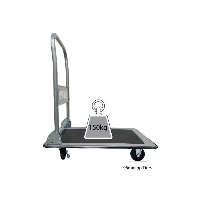 Professionele Platformwagen | 150 kg Draagvermogen | Opvouwbaar & Compact | Zilver/Zwart | Ultiem Verhuisgereedschap