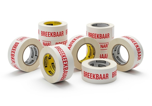 Professionele Breekbaar Waarschuwingstape | Transparant | Ideaal voor Kwetsbare Items | Veilig Verhuizen & Verzenden