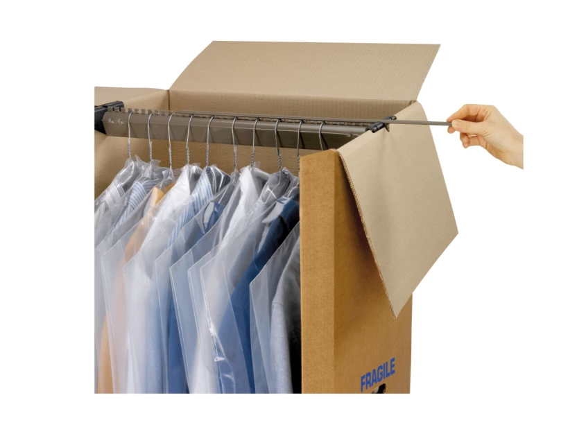Garderobedoos 50 x 50 x 100 cm – Stevige Verhuisdoos voor Kleding met Hangroede