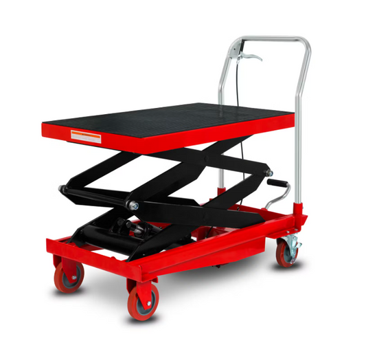 Hydraulische Schaar Heftafel 300 kg – Ideaal voor verhuizing en opslag (300 kg, 820x520 mm, hefhoogte 360 - 1220 mm, rem, pedaal, antislip)