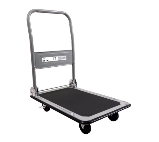 Professional Opvouwbare Platformwagen – 150 kg Draagvermogen – Ideaal voor Verhuizingen – Met Remmen & Antisliplaag – Zilver/Zwart