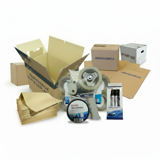 Startklaar Inpakpakket (Offerte) | Verhuisdozen + Boekendozen + Tape + Labels + Marker + Inpakpapier