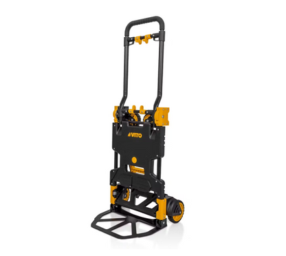 VITO 2-in-1 Opvouwbare Handwagen – 137 kg – Steekwagen & Trolley in één – Zwart – Compact & Professioneel