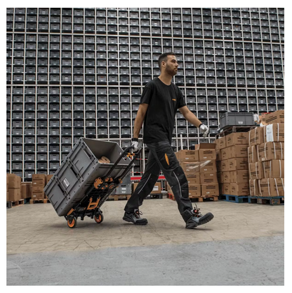 VITO 2-in-1 Opvouwbare Handwagen – 137 kg – Steekwagen & Trolley in één – Zwart – Compact & Professioneel